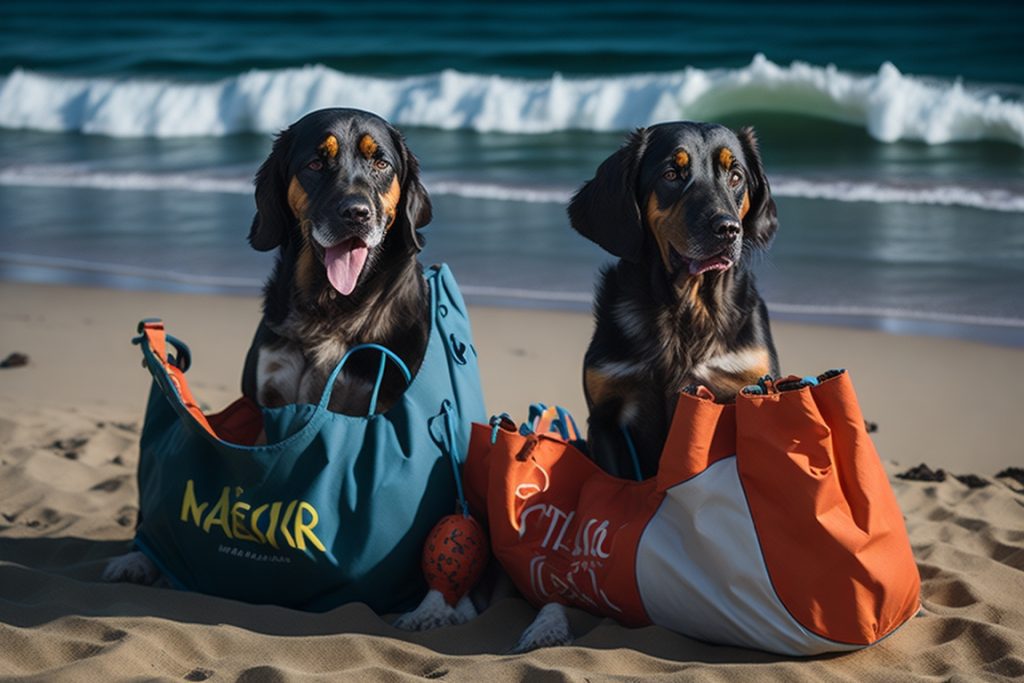 Dog Beach Bag: A beach bag specifically designed to carry your dog's essentials like toys, water, and treats.
