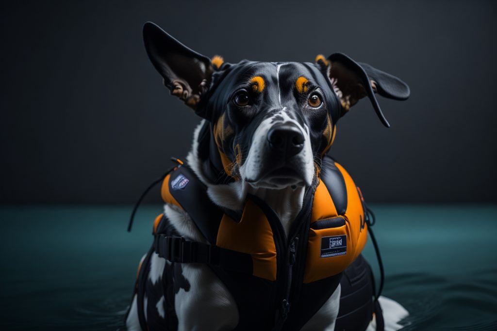 Dog Life Jacket: A life jacket designed specifically for dogs, providing buoyancy and extra safety in the water.