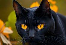 Bombay Cats: Black Coat and Orange Eyes