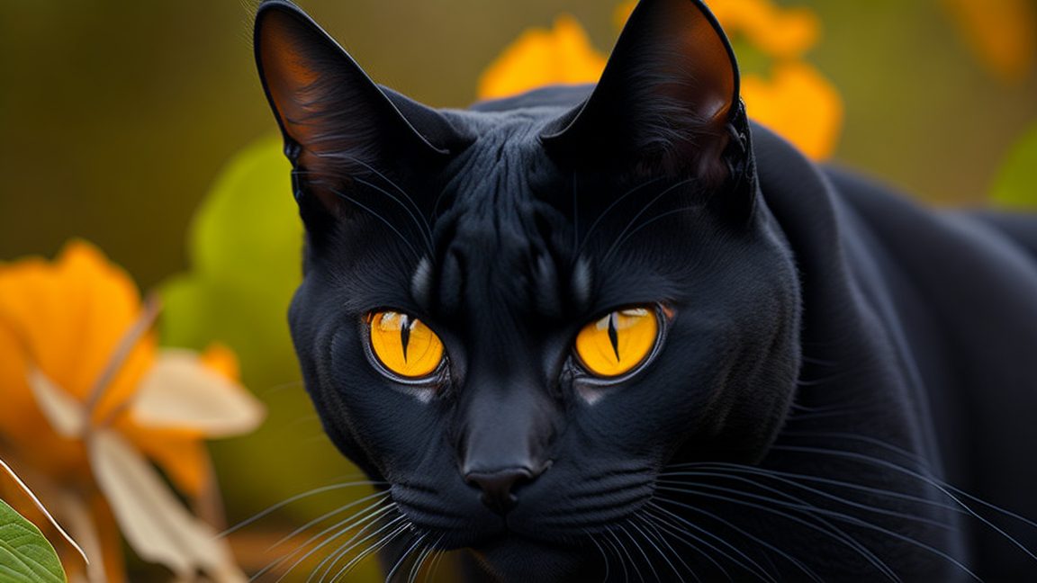 Bombay Cats: Black Coat and Orange Eyes