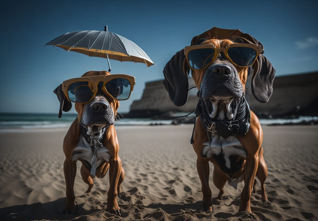 Dog Beach Umbrella: A small umbrella that attaches to your dog's leash or beach chair to provide shade.